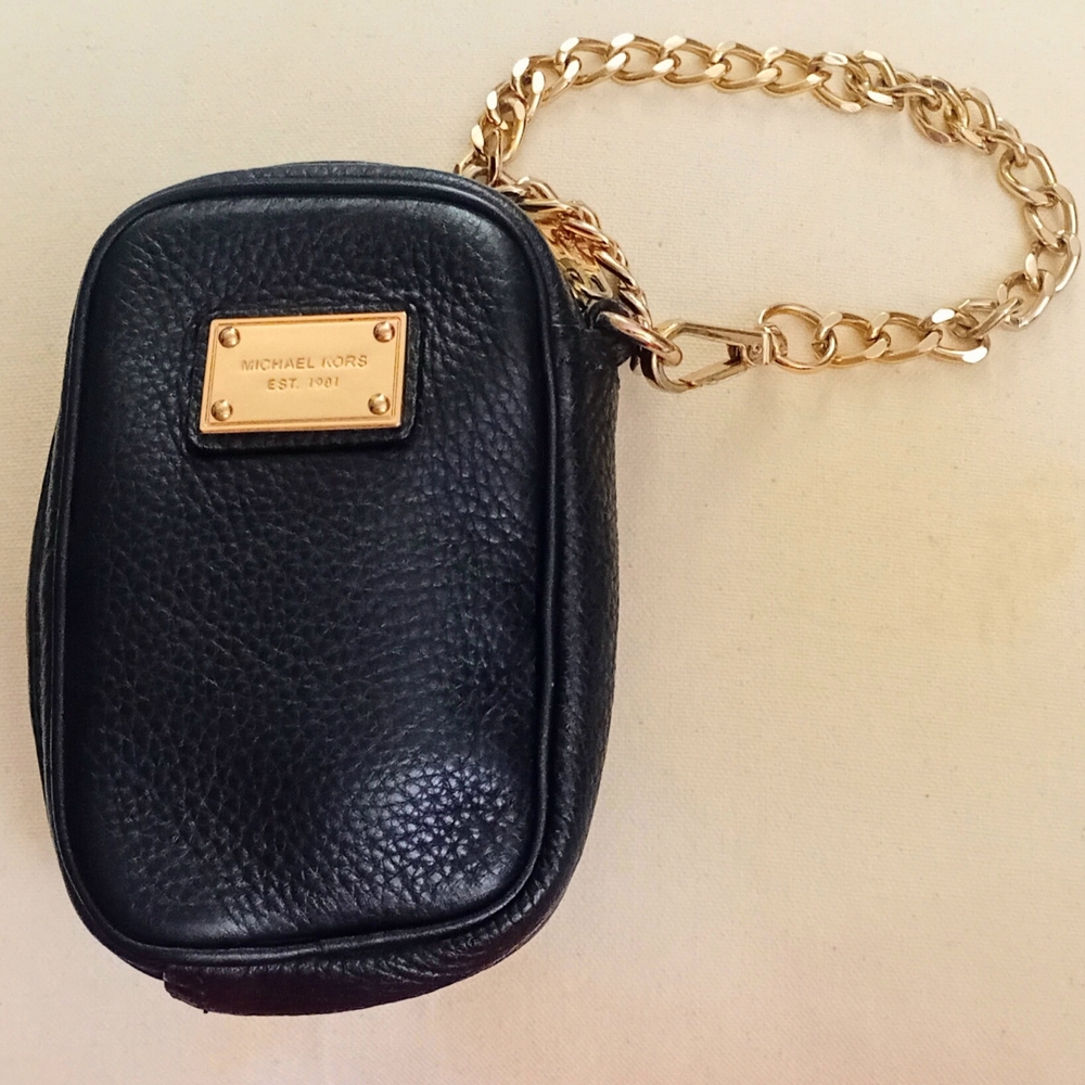 Michael Kors Black Leather Chain Bag